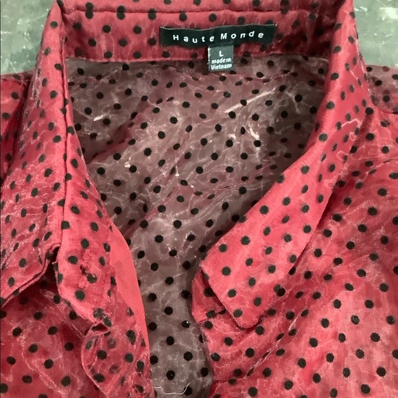 Sheer Polka Dot Button-Up - Picture 7 of 8